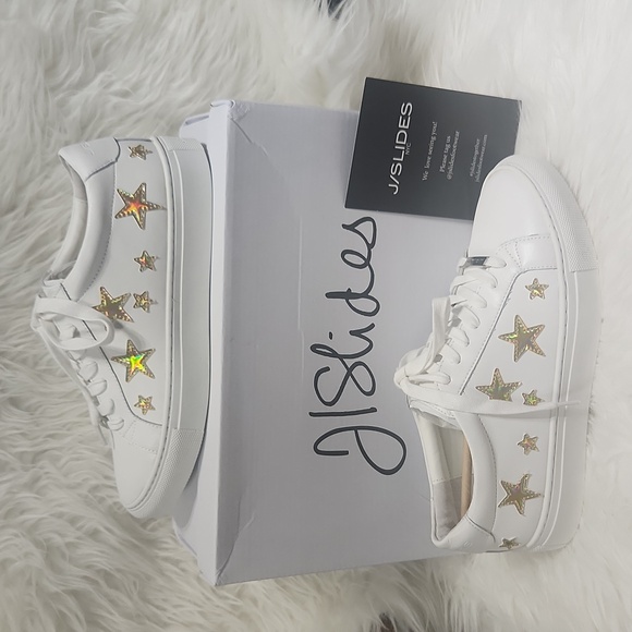 [US7] J SLIDES white Platform Sneaker BNIB - real leather, women's - Picture 5 of 5